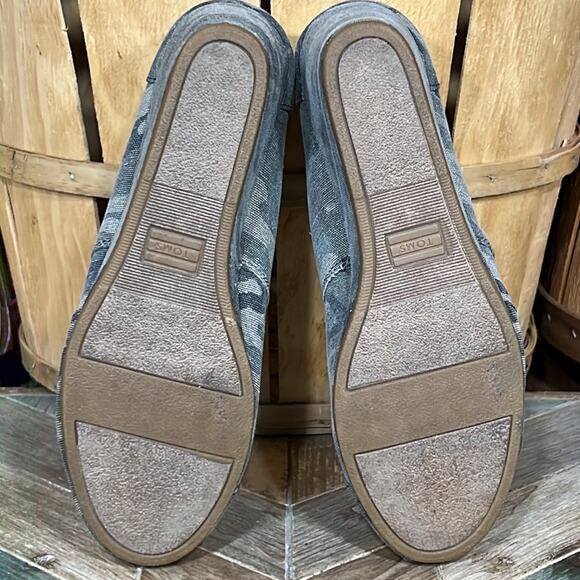 Toms Washed Camo Canvas Desert Wedge Green Gray Ankle Boots Bootie Women Size 10 - Picture 10 of 12
